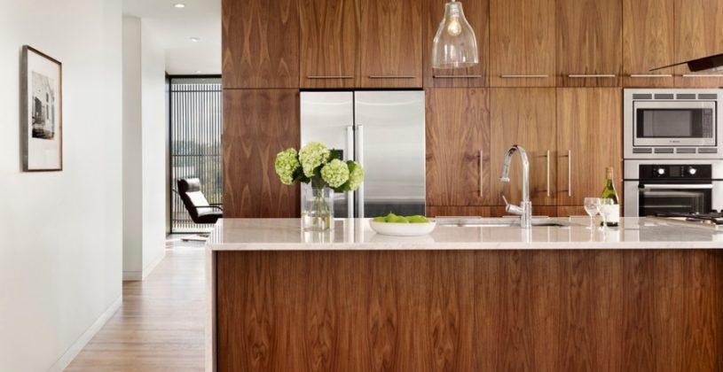 Cute Kitchen Cabinet Laminate Veneer Modern Walnut
