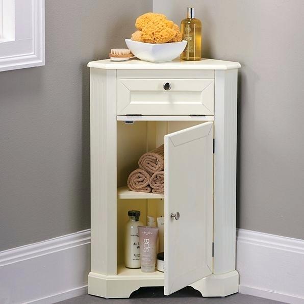 Excellent Corner Bathroom Storage Cabinet Shelf Tower