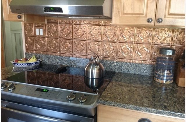 Excellent Plastic Tin Backsplash Kitchen Modern Looks Tile Nice Panels 640 X 478