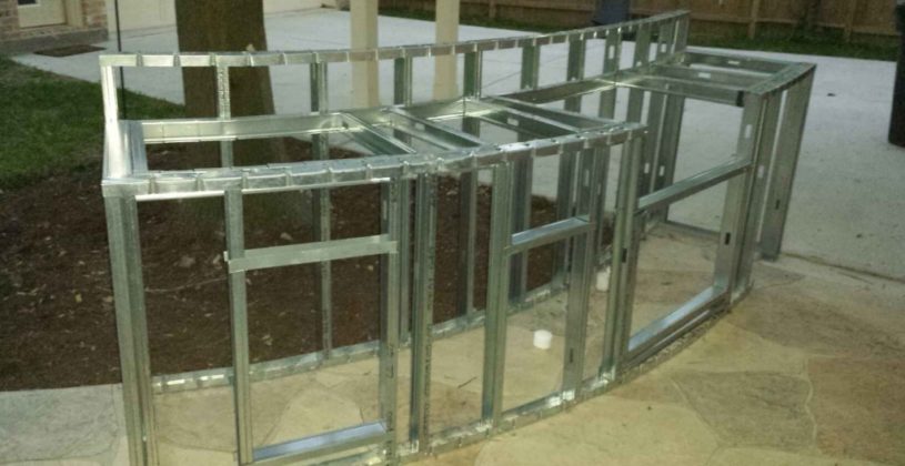 Extraordinary Steel Outdoor Kitchen Frames Gorgeous Unique Small Required This Curved Metal Frame And