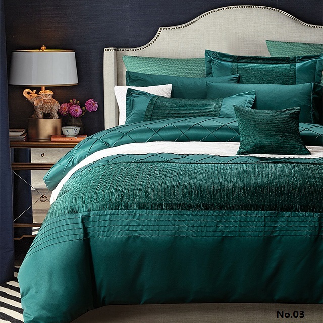Extraordinary Teal Bed Linen Luxury Designer Bedding Set Quilt Duvet Cover Blue Green Bedspreads Cotton Silk Sheets Full