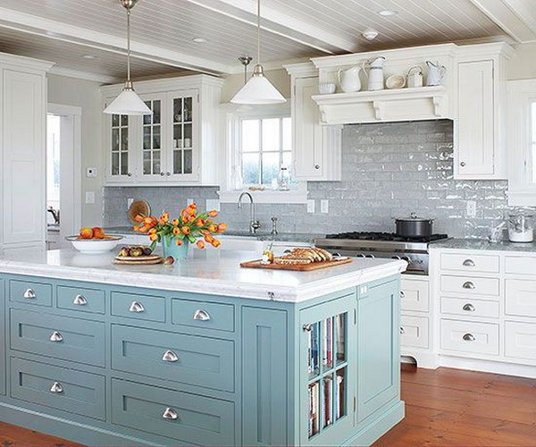 Fascinating Blue Gray Subway Tile Backsplash 8 Kitchen Ideas