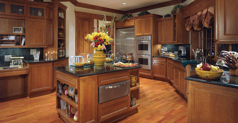 Fascinating Full Kitchen Cabinet Set Classic Style With Natural Brown Wooden Color All Cabinets