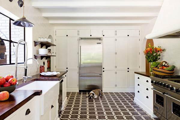 Good Farmhouse Kitchen Floor Tiles White Brick Mediterranean 1