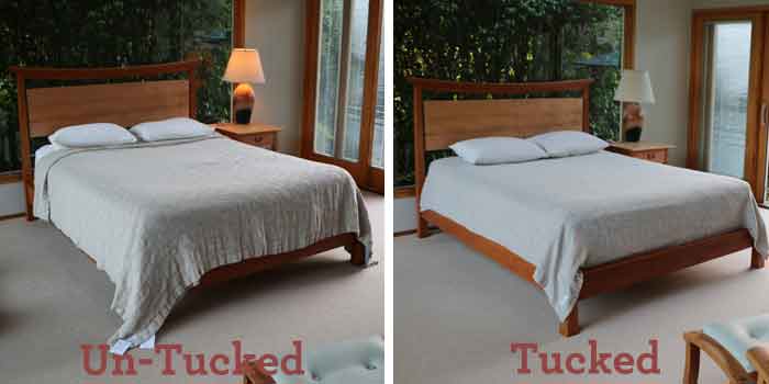 Good Platform Bed Linens Tucked Vs Untucked