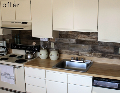 Good Reclaimed Wood Kitchen Backsplash