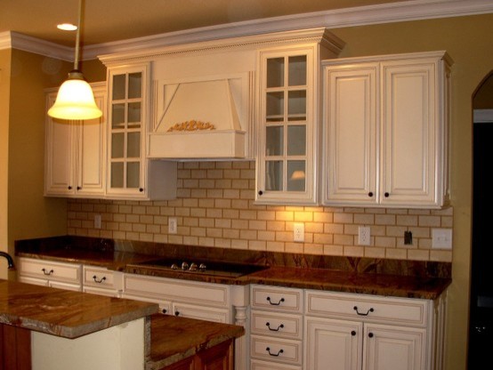 Gorgeous Painting Kitchen Cabinets Distressed White Traditional