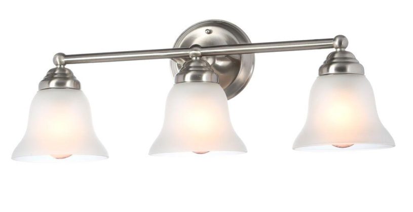 Impressive Home Depot Bathroom Vanity Light Fixtures Brushed Nickel Hampton Bay Lighting Egm1393a 4 Bn 64 1000