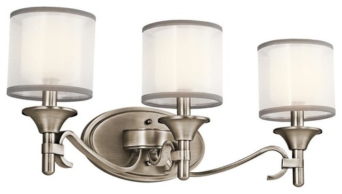 Lovely Bathroom Light Fixtures Brushed Nickel Finish Traditional Vanity Lighting