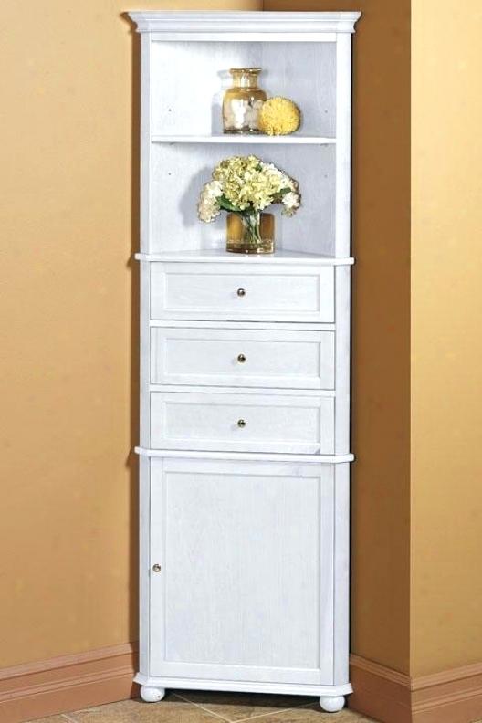 Lovely Corner Bathroom Storage Cabinet View Larger White