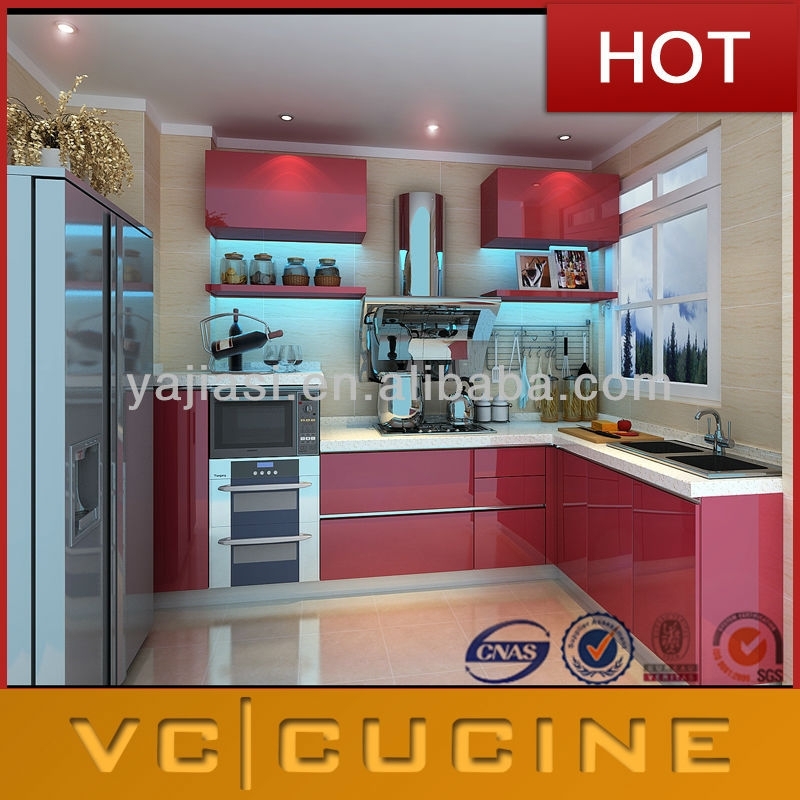 Magnificent How To Price Kitchen Cabinets Captivating Red Rectangle Modern Wooden Cabinet Set Laminated Ideas