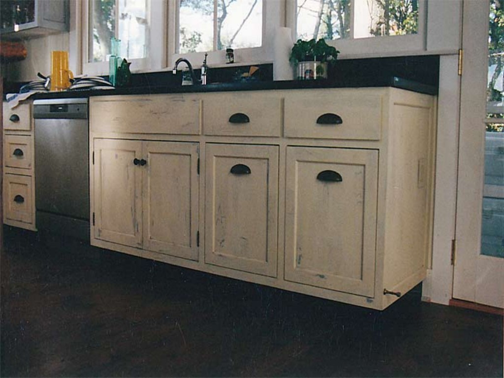 Magnificent Painting Kitchen Cabinets Distressed White Ideas