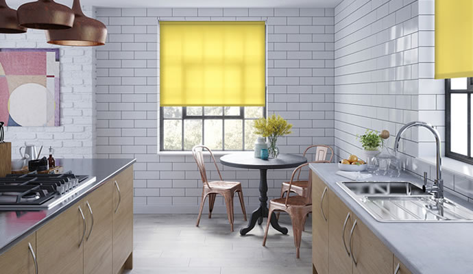 Magnificent Yellow Kitchen Blinds Roller