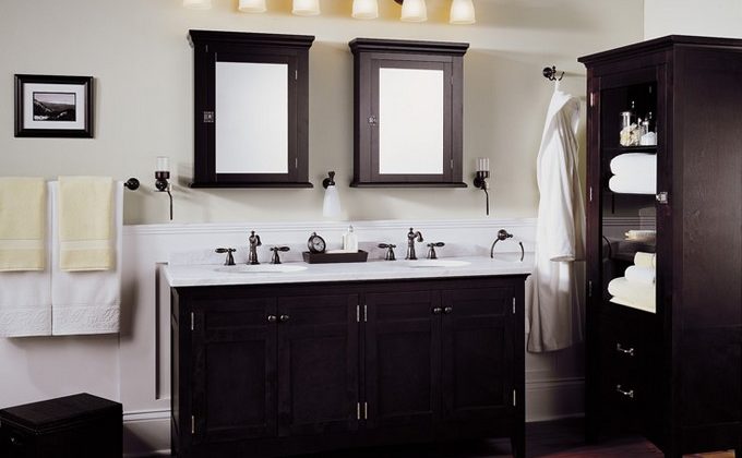 Marvelous Bathroom Above Mirror Lighting Idea Light Fixtures Over Lights Led To Lowe S Bronze