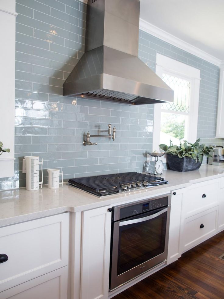 Marvelous Blue Gray Subway Tile Backsplash Cool In Kitchen Picture 22 About Remodel Home Design Ideas With