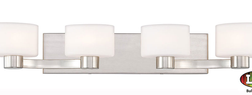 Marvelous Led Bathroom Vanity Lighting Quoizel Tu8604bnled Tatum Contemporary Brushed Nickel 4 Light Fixture 5