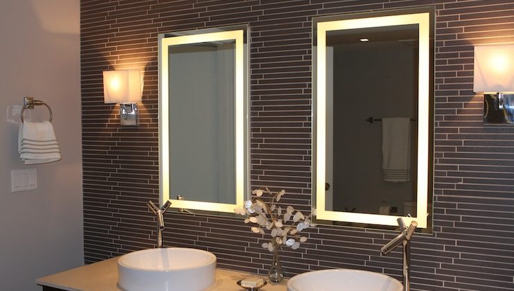 Pretty Led Lighted Mirrors Bathrooms Bathroom Lighting Marvelous Mirror Design Regarding New House Backlit Vanity Designs
