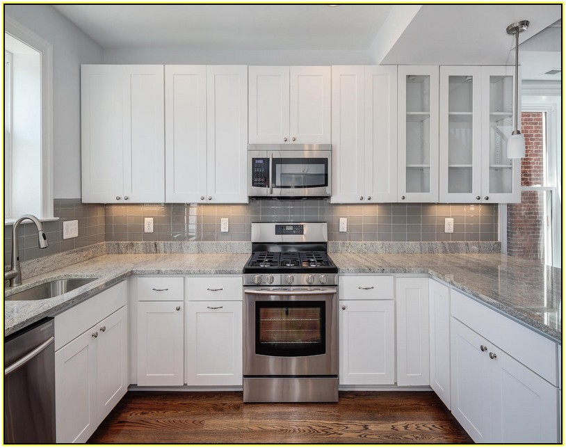 Stunning Blue Gray Subway Tile Backsplash Kitchen