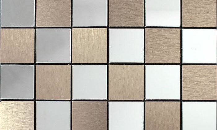 Stunning Metallic Mosaic Tile Backsplash Stainless Steel Metal 9105 2