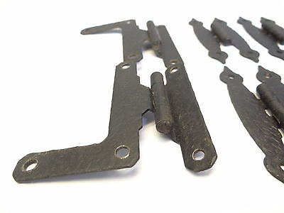 Stunning Vintage Kitchen Cabinet Hinges Lot Used Old Metal Black Japan Hardware Parts