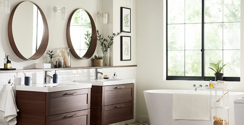Superb Bathroom Cabinet Ikea Bath Godmorgan Walnut Cover