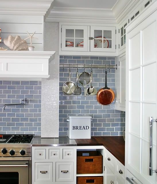 Superb Blue Gray Subway Tile Backsplash Dream Kitchens White