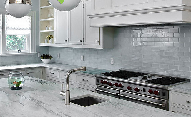 Superb Blue Gray Subway Tile Backsplash White Glass