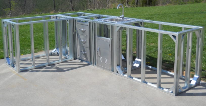 Superb Frame For Outdoor Kitchen Steel Kit Creative Inside