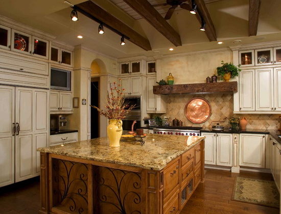 Superb Tuscan Style Kitchen Islands Custom Country Decor With Multi Pendant Lamps Above Small Marble Countertop Island And Design
